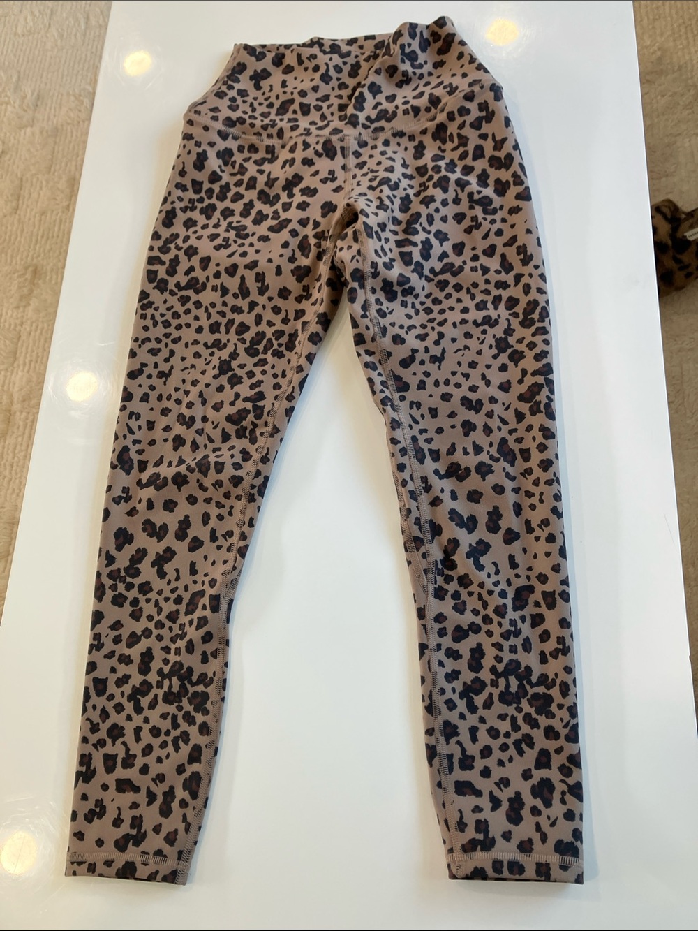 Leopard Print High-Rise Leggings - Brown/Black